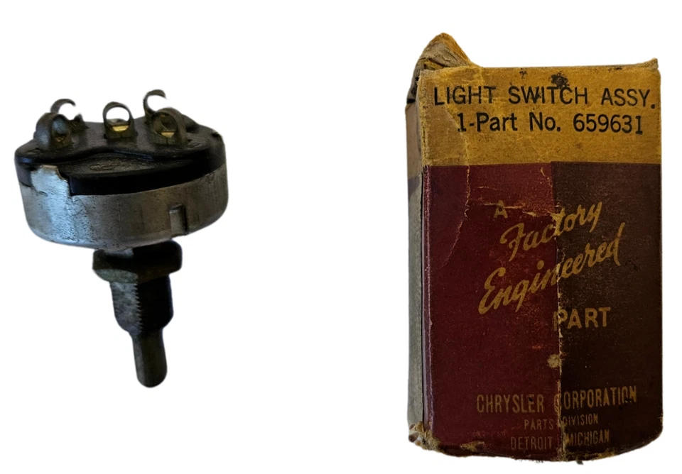 Interruptor de control de faros Plymouth 1935-1936 659631 NOS. Foto 2 de 4