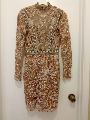 RARE Unique Swarovsky Rhinestone Full Embroidered Prom Engagement Mini Dress | eBay RARE Unique Swarovsky Rhinestone Full Embroidered Prom Engagement Mini Dress | eBay