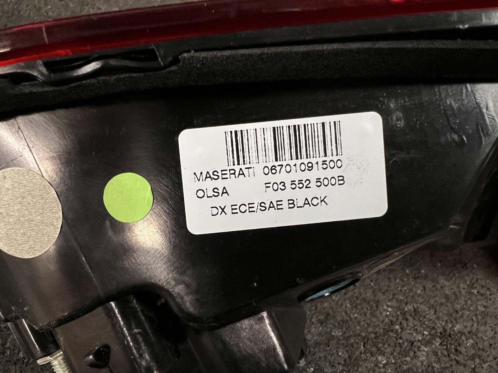 14-20 MASERATI GHIBLI PASSENGER INNER TRUNK MOUNTED TAIL LIGHT LAMP ASSEMBLY SQ4
