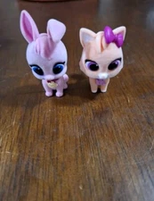 2 Disney Jr T.O.T.S. Tiny Ones Flocked Animal Figures Rabbit Bunny Kitten Cat
