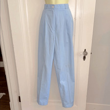 Vintage 70s/80s Contrasts Light Blue High Waisted Pleat Front Pants