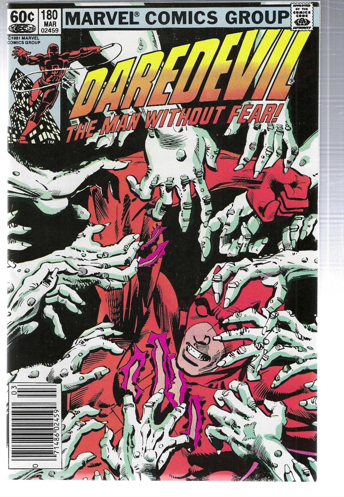 DAREDEVIL #180 MARVEL COMICS 1982 NEWSSTAND 9.0 VF/NM FRANK MILLER ART AND STORY