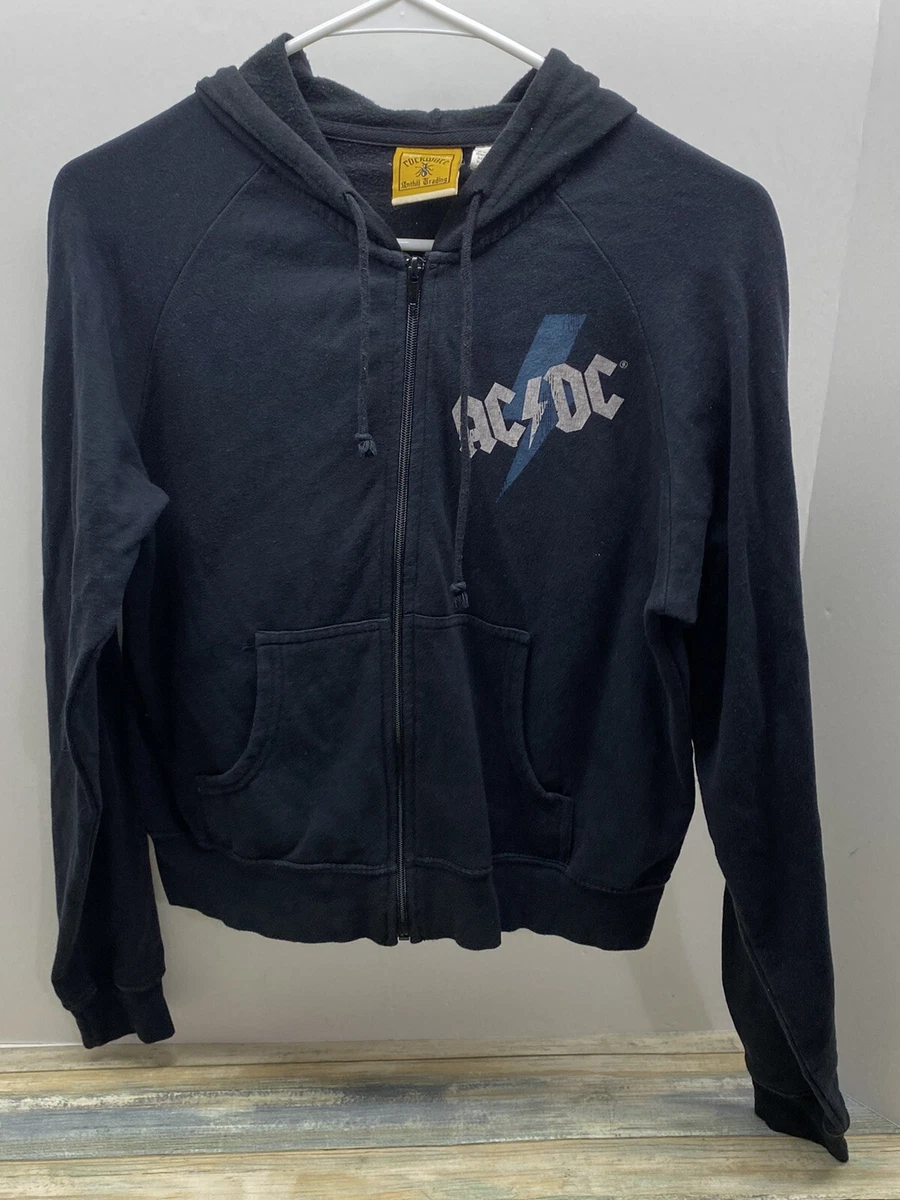 AC DC Zip Up Hoodie Rockware L Women VTG For Those About To Rock
