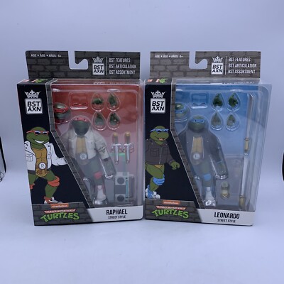 Lot Of 2 TMNT Street Style BST AXN RAPHAEL & LEONARDO SEALED NEW