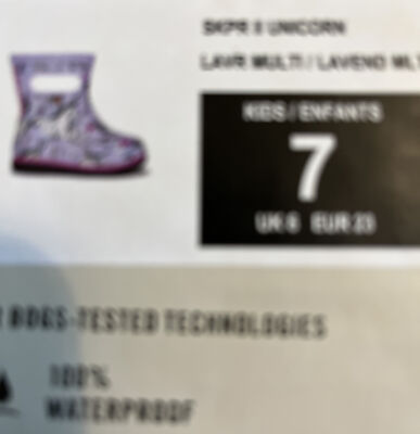Bogs 100% Waterproof boots infant Girls unicorn horse boots Size:7 NEW/NIB 