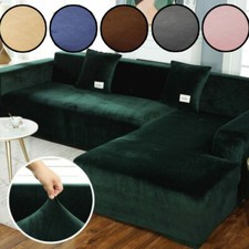Copridivano Velluto Elasticizzato Elasticizzato Protezione Divano Angolo Componibile 1-4 Posti