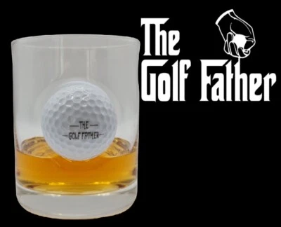 SOLO PRO CREATIVE Golf Gift for Dad Whiskey Glass Rum Spirit Tumbler Shot Real embedded Golf Ball
