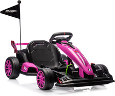 24V Electric Drift Kart for Kids, Ride Car with Adjustable Seat 8.5MPH Speed,