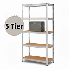 Garage Shelving Units 5 Tier Heavy Duty Storage Racking Shelf-180x40x90cm Silver