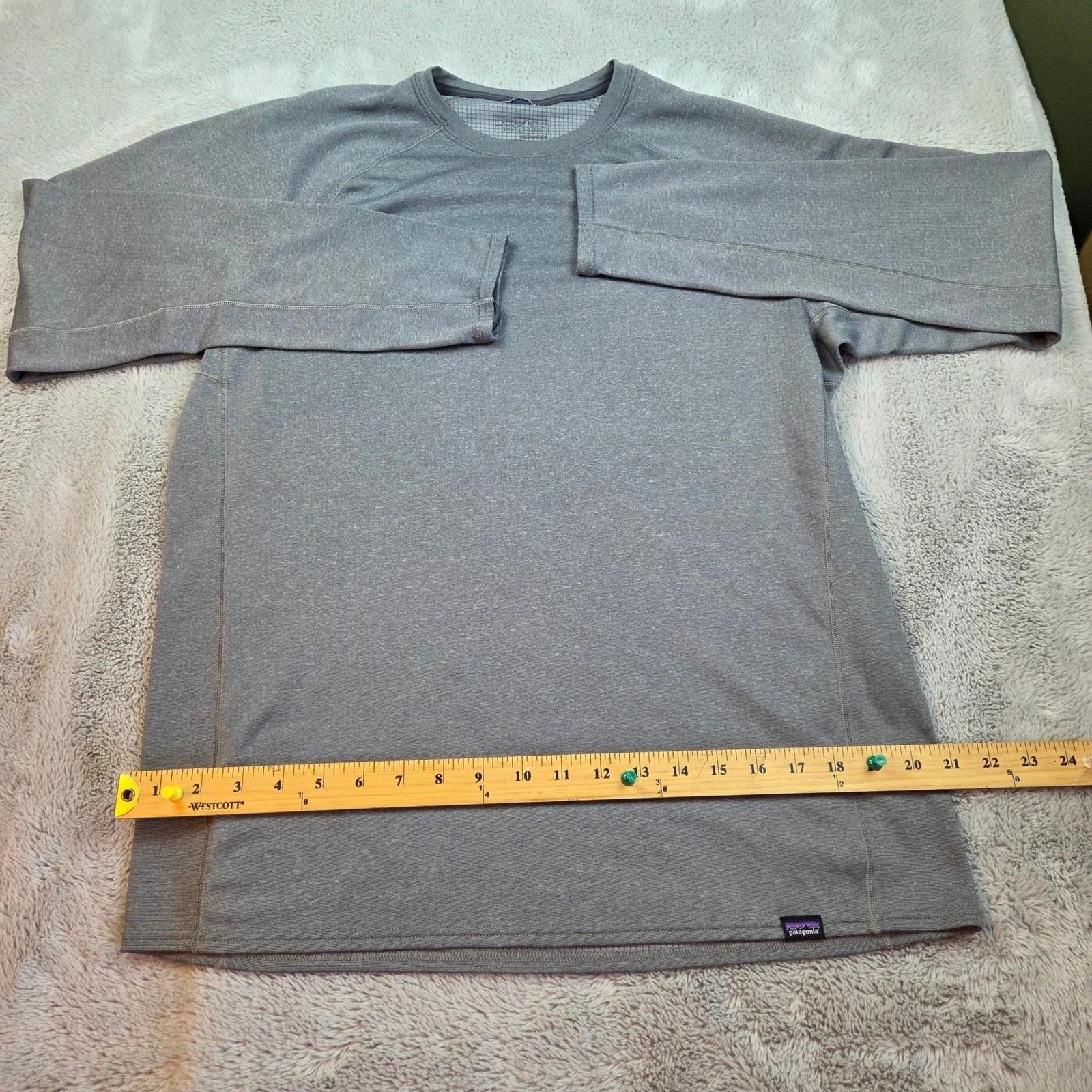 Patagonia Capilene Midweight Mens L Baselayer Blend Crew Neck Long Sleeve Grey