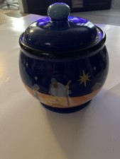 Ceramic Cookie Jar With Nativity Scene