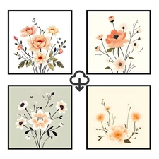 Set 4 Realistic Digital Wall Art Print Modern Home Decor Printable Instant #51