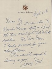 GERALD R. FORD - AUTOGRAPH LETTER SIGNED 09/20