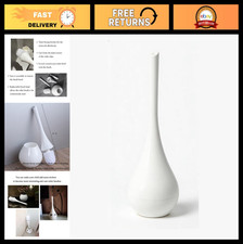 Modern White Toilet Brush Holder Set - Stylish Bathroom Decor, Cleaning Tool f