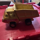 Vintage Tonka Dump Truck Construction Yellow Pressed Steel 9", 1970s