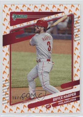 2021 Panini Donruss On Fire 16/75 Bryce Harper (Batting) #173 pe8