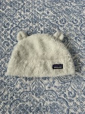 Patagonia Hat Beanie Fleece Bear Ears Kids White Sherpa Furry Friends Winter