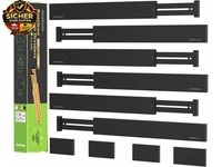 10 Pcs Schubladentrenner Verstellbar Bambus, Schubladen Organizer, Gefedert,