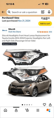 #ad Front Projector Head Lights. These are for Toyota Corolla 2014 2016 models. $100.00
