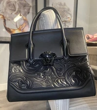 Versace Black Medusa Palazzo Empire Baroque Handbag