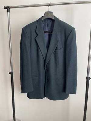 Vintage Dark Green Wool Blazer Classic Sport Coat Mens Jacket 44R