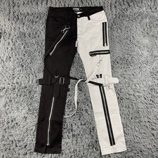 Tripp NYC 31x32 Daang Goodman Bondage Pants Black White Two Tone Gothic Punk Zip