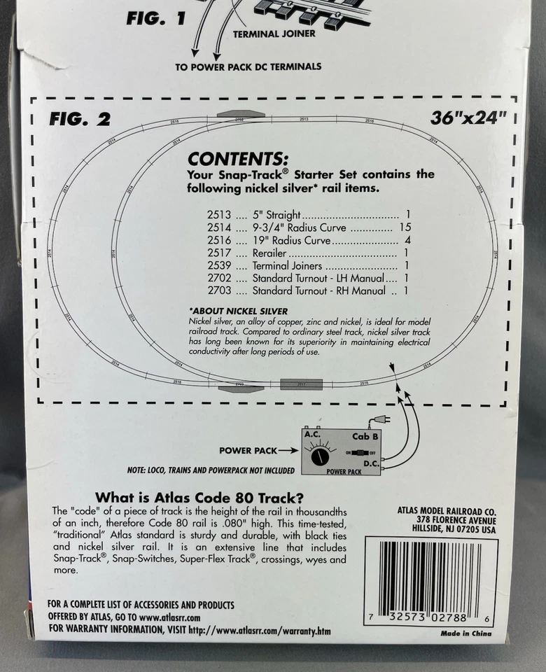 Atlas # 2788 Snap Track Starter Set N Scale Code 80 New In Open Box - Image 3 of 4