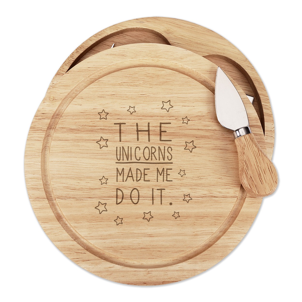 The Unicorns Made Me Do It Cheese Board Knife Set Funny