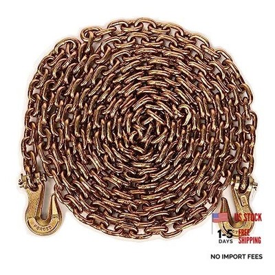 AAIN Transport Chains 5/16'' x 20 Foot with Clevis Grab Hooks Binder Chain