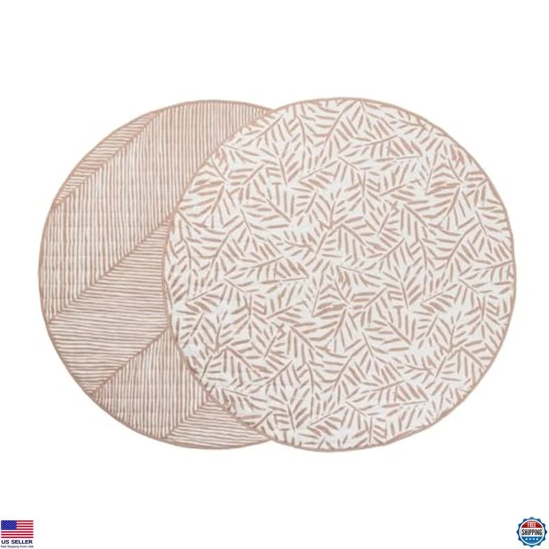 Toddlekind Sea Shell Reversible Play Mat – 48" Organic Cotton Tummy Time Blanket