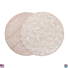 Toddlekind Sea Shell Reversible Play Mat – 48" Organic Cotton Tummy Time Blanket