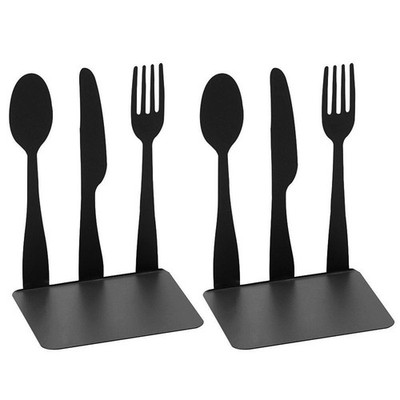 Innovative Cutlery Bookend Metal Fork Spoon Bookends Decorative Book End Home