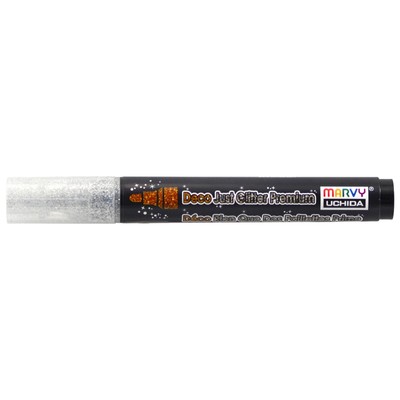 6er Pack Uchida DecoFabric Just Glitter Premium Marker Keilspitze - Silber 5A00219S -