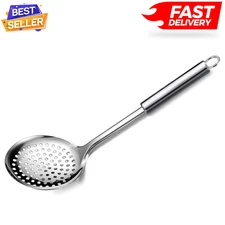 Stainless Steel Cooking Skimmer - Slotted Spoon for Straining, Ideal for Kitchen