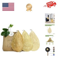 Natural Loofah Dish Sponge Pack 3 Vegetable Scrubber for Kitchen -100 Biodeg...