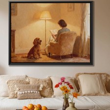 Oil Painting Cocker Spaniel Canvas Print Dog Wall Art Living Room Decor Gift