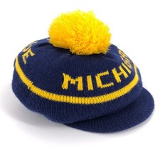 80s Michigan Go Blue pom pom beanie 1980s vintage