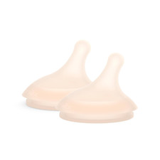 Zero.Zero Dense Flow Asymmetrical Silicone Nipple, 2 Pack 6M , Fair