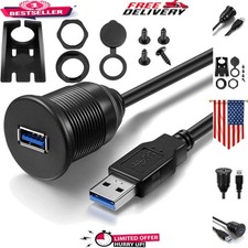 Durable USB 3.0 Flush Mount Extension Cable - 1 Meter with Waterproof Kit
