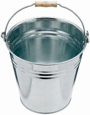10L Heavy Duty Galvanised Steel Metal Bucket Water Coal Fire W Wooden Handle UK