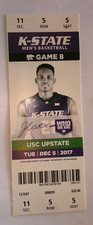 2017 Kansas State K-State Wildcats vs USC Upstate Basketball Ticket Stub