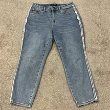 Judy Blue Jeans Womens 14W Slim Fit Side Seam Fray Jeans JB88461 32x26 Pants