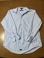 Tommy Hilfiger Men's Shirt TLC The Lifetime Collar Size L 16 - 32/33 Blue Stripe