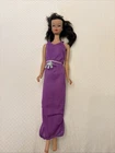 1960s Mattel PONYTAIL BARBIE Brunette Blue Eyes Lavender Purple Dress