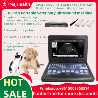 Portable Laptop Veterinary Ultrasound Machine 10'' Screen Pet Scanner