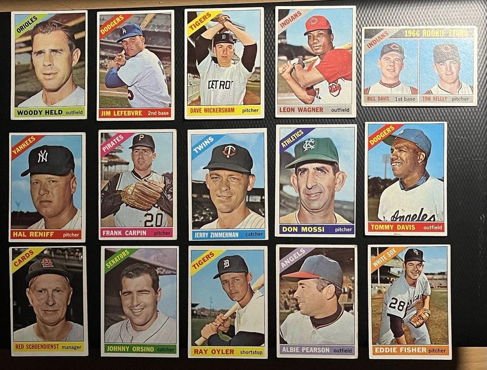 1966 Topps бейсбол 170 карт низкого класса лот складки с большой звезды, HOF, RC все Pic - Изображение 4 из 4