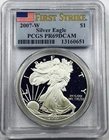 2007 W AMERICAN SILVER EAGLE PCGS PR69 DCAM! UNBELIEVABLE MIRRORS! NR #G3101