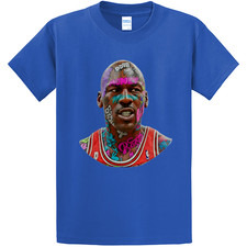NEW Art Society MJ AIR 23 GRAFFITI ROYAL BLUE Tee Shirt SM-4XLARGE MADE IN USA