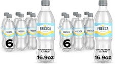 Fresca Grapefruit Citrus Sparkling Soda Water Bottles 16.9 fl oz 12 Pack