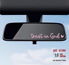 DXNQ 2 PCS Trust in God Rearview Mirror Decals, Automotive Vinyl Rear 2PCS Pink